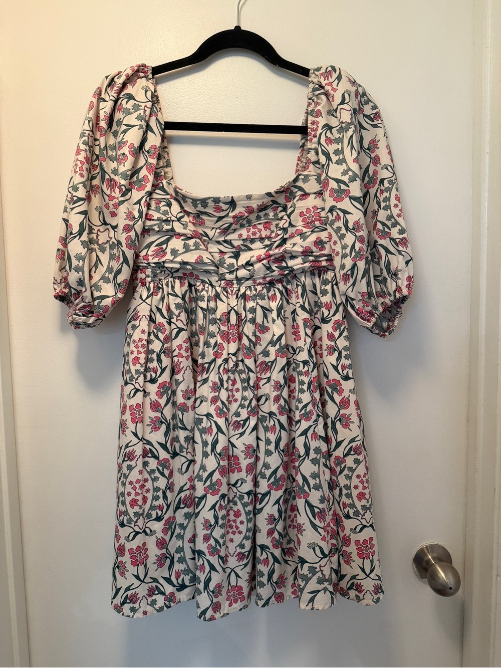 Abercrombie Emerson Poplin Puff Sleeve Mini Dress | Floral | SP